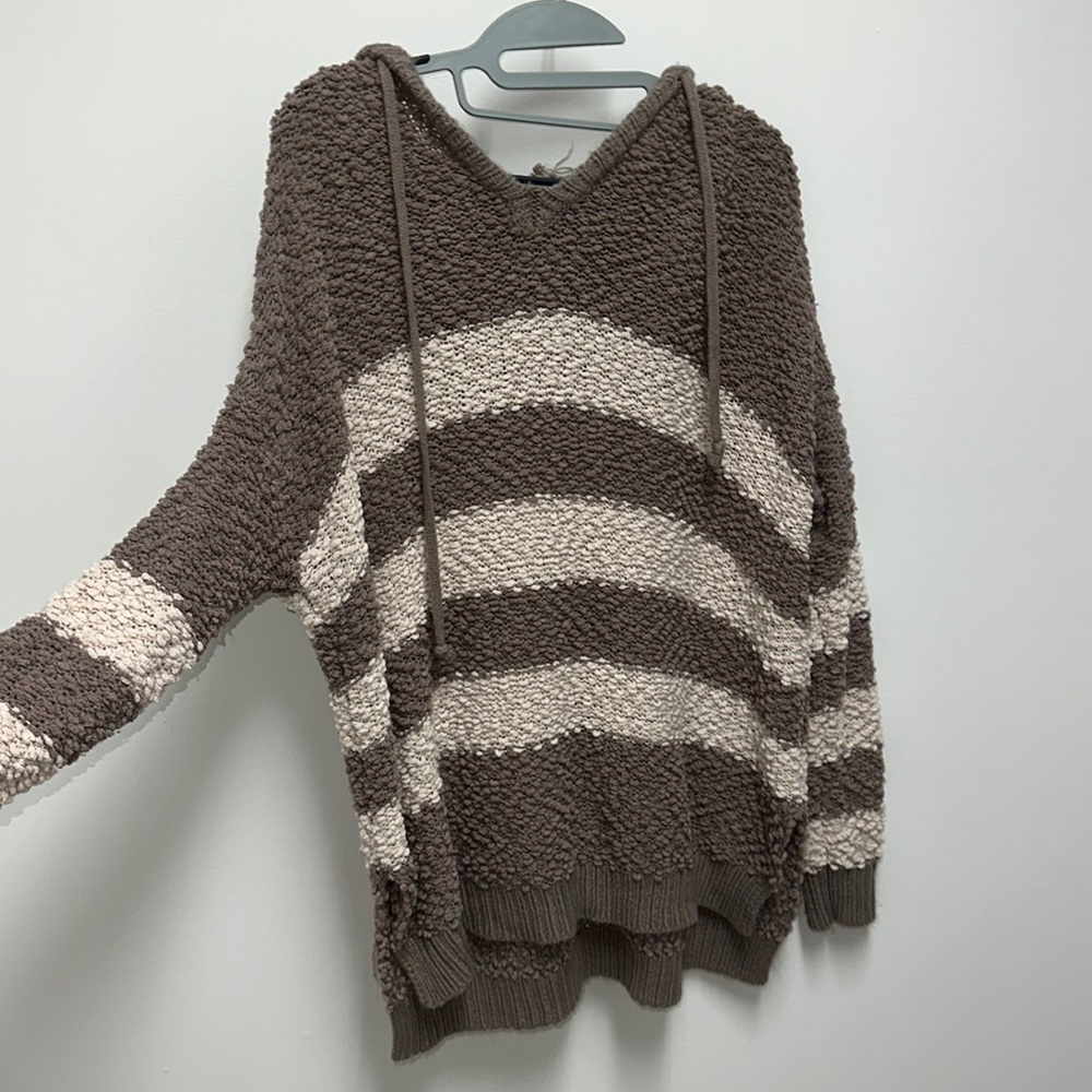 Cream and light brown oversize sweater